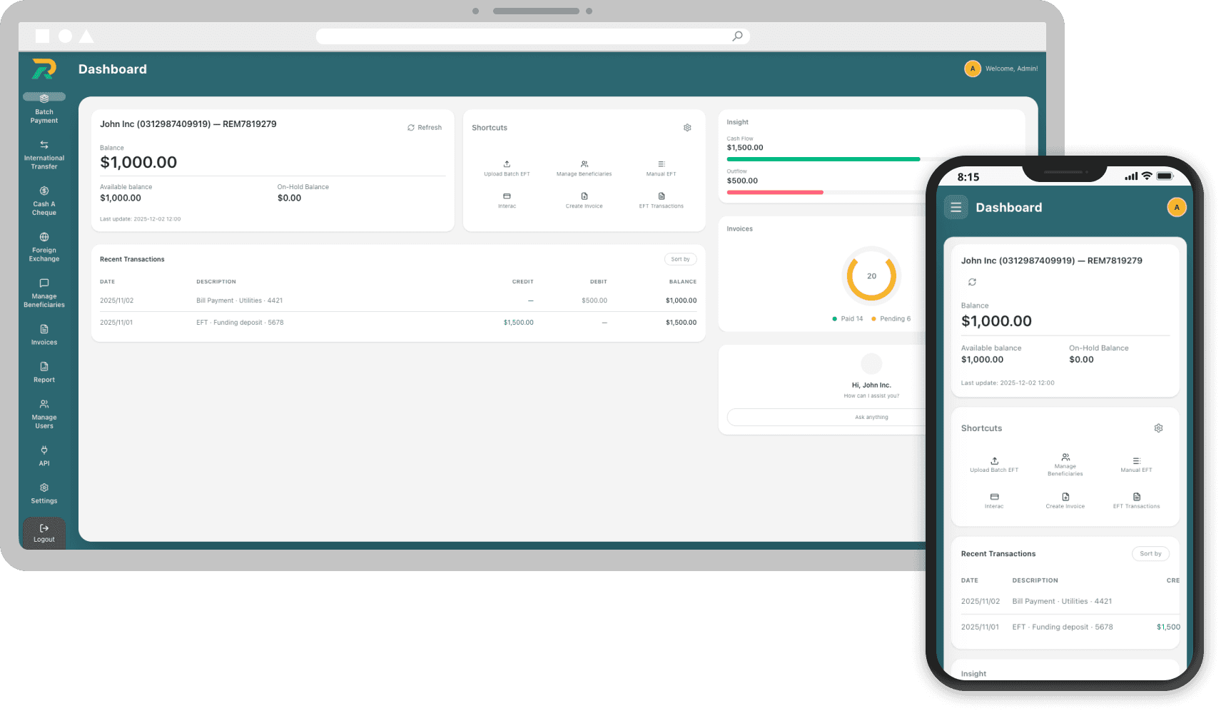Remitra Wallet on mobile: wallet, send, and transfer
