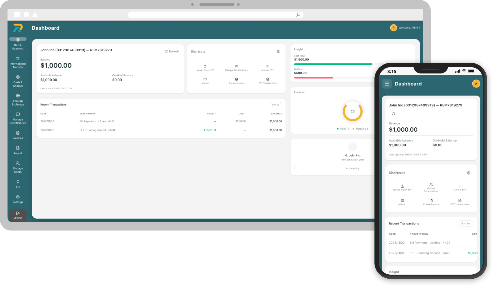 Remitra Wallet on mobile: wallet, send, and transfer